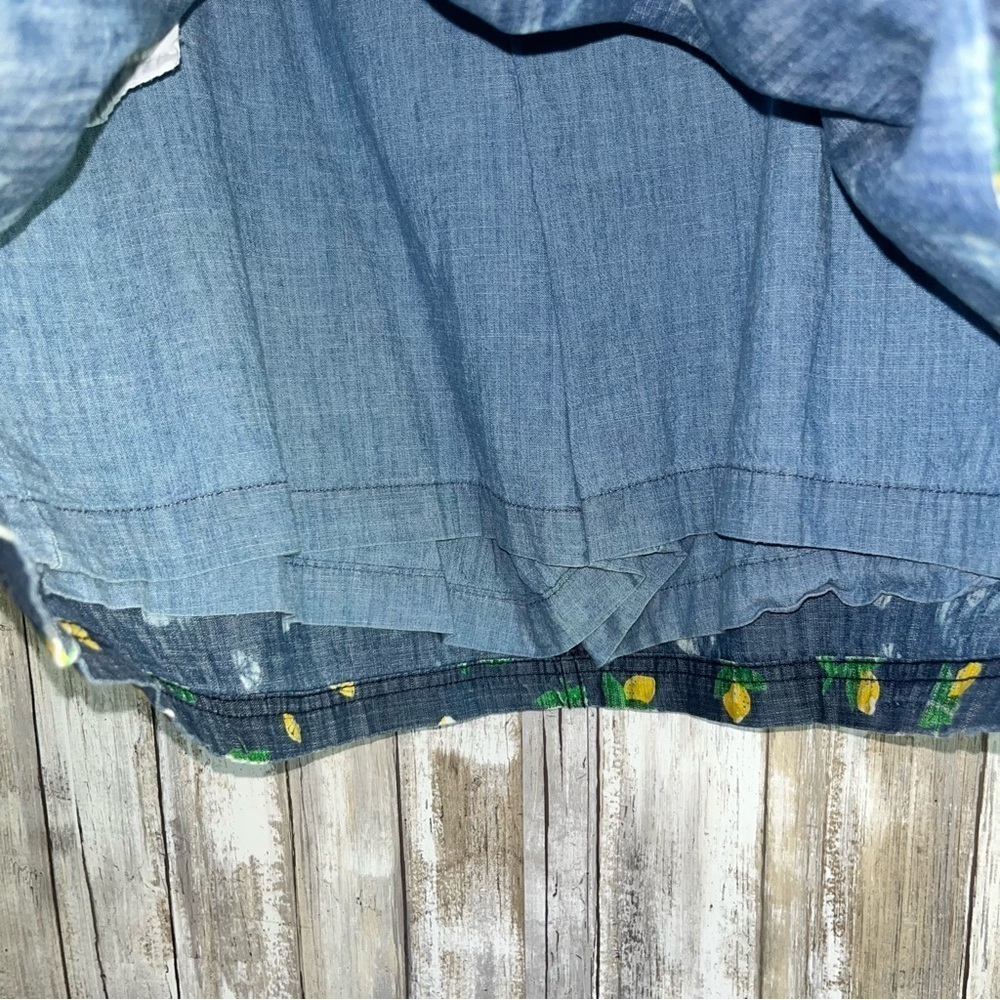 Karen Scott Lemon Print Denim Skort - Picture 3 of 6